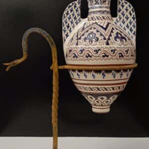 Vaso de la Alhambra pequeño blanco y azul